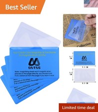 Blue 4 Pack Pocket Magnifying Glass - 300x Fresnel Lens for Easy Reading