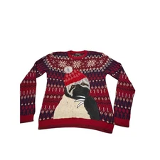 33 Degrees Sloth Fair Isle Ugly Christmas Sweater Red