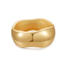 Chunky Gold/Silver Gold Cuff Bangle Bracelets for Women Trendy Hinged Cuff Op...