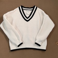 Abercrombie  Fitch Thick Ribbed Knit Ivory"Cricket" Sweater Size Medium