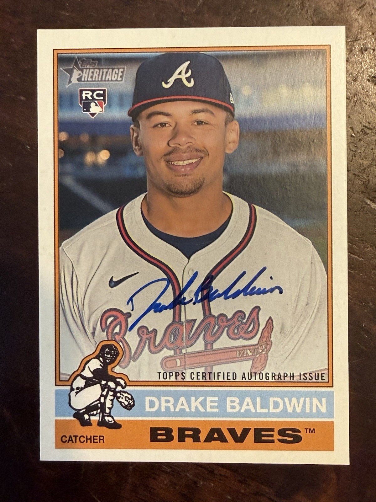 2025 Topps Heritage High Number Drake Baldwin RC Real One On Card Auto Braves