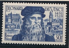 TIMBRE FRANCE 929** Léonard de Vinci 1952