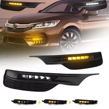LED Front Bumper Fog Lights For Honda Accord Sedan 2016 2017 Lamps&Switch&Wiring