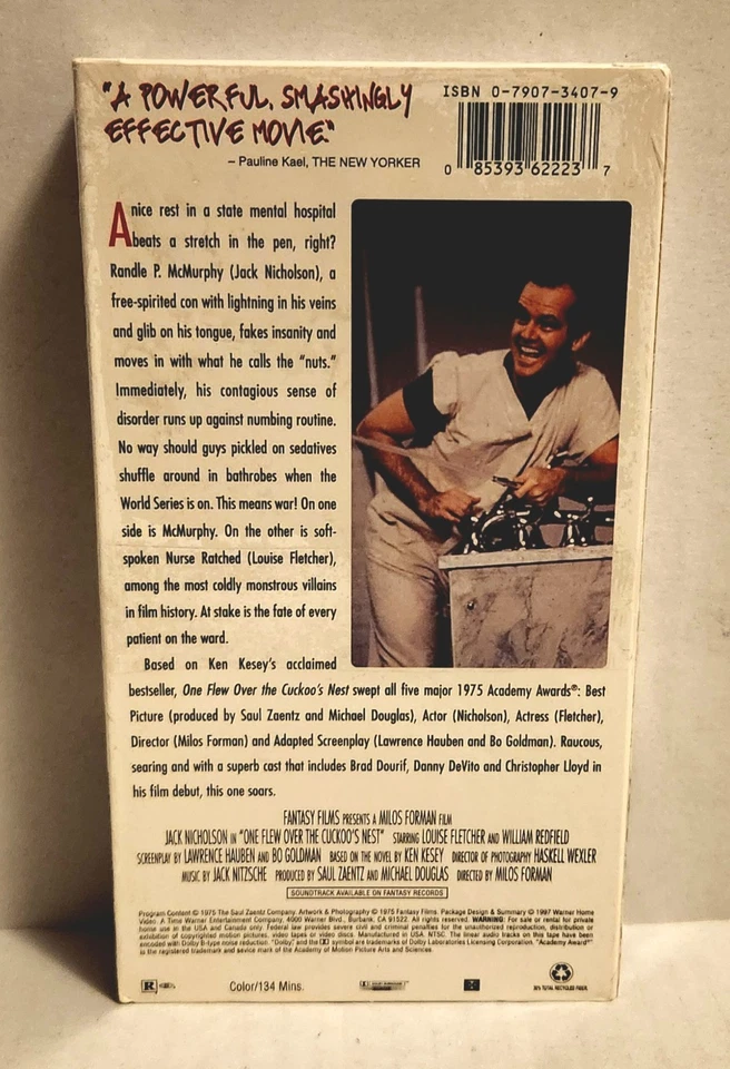 One Flew Over the Cuckoos Nest (1975) Factory Sealed VHS 1997 Jack Nicholson - Image 2 of 3