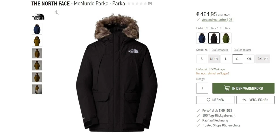 North Face McMurdo 2 Parka Herren Jacke L BLACK Don Isoliert Kapuze Dryvent - Bild 2 von 4