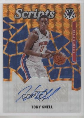 2019-20 Panini Mosaic Scripts Orange Prizm Tony Snell #SC-TSN Auto 0b7z