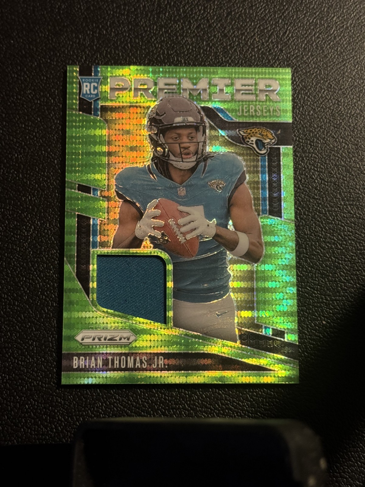 2024 Panini Prizm - Premier Jerseys Brian Thomas Jr.  Neon Green Pulsar Prizm