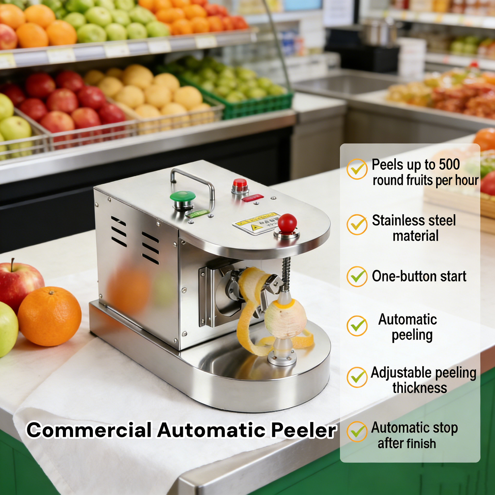 Commercial Peeler Automatic Fruit Peeling Machine for Apple Lemon Orange
