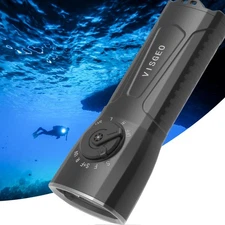 Visgeo Scuba Diving Light, Mini Diving flalight for Real 6500LM Equip with