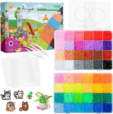 LIHAO 2.6Mm Mini Fuse Beads Kit for Crafts, 24000 Pcs 48 Colors Fuse Beading Kit