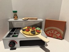 Melissa Doug Top Bake Wooden Pizza Counter Play Set with Play Food