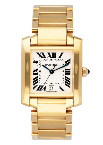 Cartier Tank Francaise W50001R2 18K Yellow Gold Mens Watch