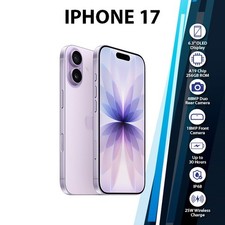(New) Apple iPhone 17 5G iOS Cell Phone (8GB+256GB/LAVENDAR/Dual SIM/Unlocked)
