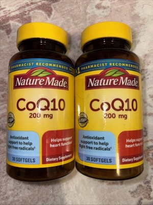 (2) Nature Made CoQ10 - 200mg - 30ct Softgels - Exp. 2027 - For a Healthy Heart!