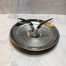 Vintage Hamilton Chrome Ashtray Toucans Birds Mid Century Smoking Table Decor