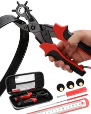 KingTool Leather Hole Punch Set, Super Heavy Duty Rotary Puncher, Multi Hole ...