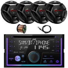 JVC AM/FM Bluetooth Receiver, 4x 6.5" 300 Watt Speakers, Antenna, Speaker Wire