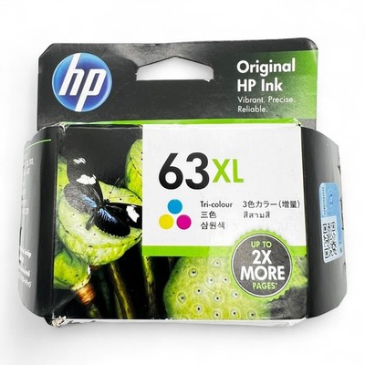 HP 63XL Tri Color Ink Cartridge F6U63AA Genuine OEM Sealed Exp 10/21 Shelf Wear