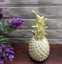 Pineapple Tabletop Decor Cabilock Artificial Resin Figurine Small 6" Gold