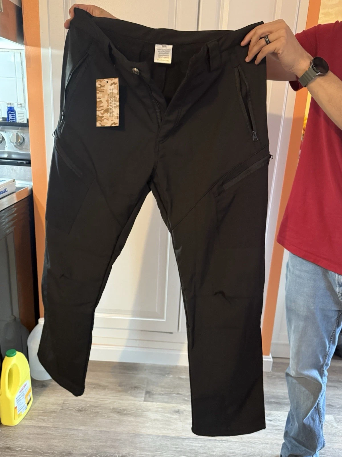 Grampus Soft shell Waterproof Black tactile Cargo Pants Size 40