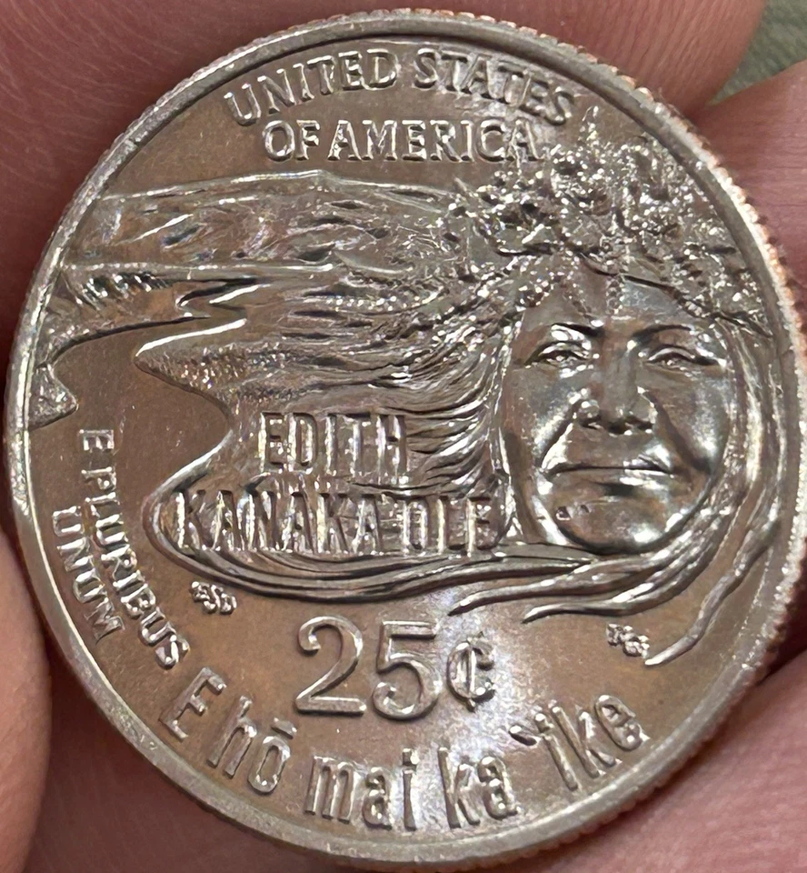 Error 2023 D edith kanakaole quarter RARE Chin Holes,Nose-line Ink Runoff 25c, - Image 4 of 4