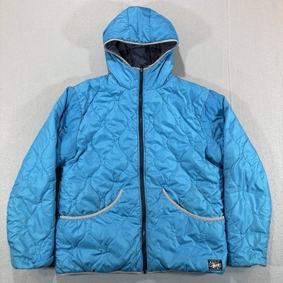 ジャケット・アウター stussy 00s Reversible Puffer Jacket Vintage Stussy Reversible Puffer Jacket Hooded Men's L 2000s Blue