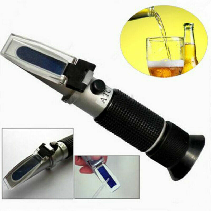 Handheld Brix Refractometer with ATC Dual Scale Brix 0-32% Hydrometer For Beer