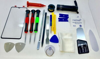 Displayglas Reparatur Teile und Werkzeuge Set für Huawei P30 Pro, Kleber, Taschenlampe