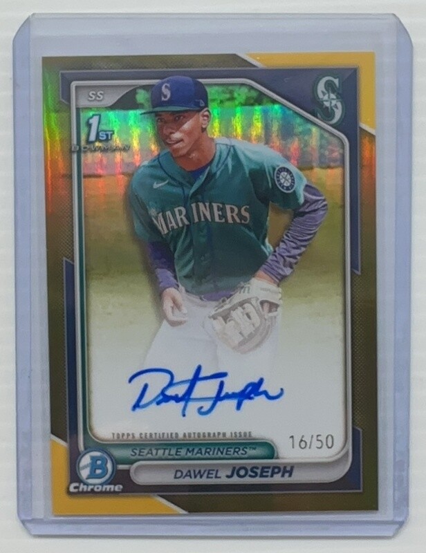 2024 Bowman Chrome Dawel Joseph 1st Prospect Gold Refractor Auto #16/50