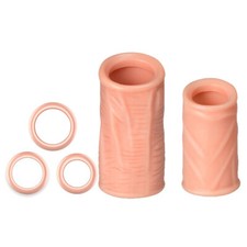 5PCS Penis Extender Enlarger Sleeve Ring Reusable Condoms Delay Ejaculation MALE