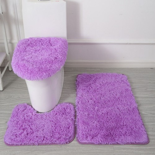 3-Piece Bathroom Bath Mat Contour Rug Set with Toilet Lid Cover #* - Picture 20 of 41