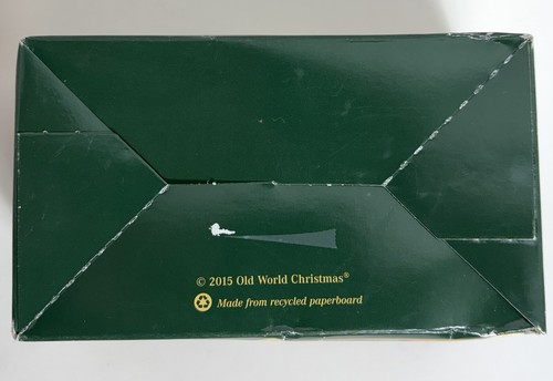 Old World Christmas GUITAR Gold Tone Glitter OWC Blown Glass Ornament With Box - Picture 13 of 19