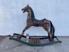 Beautiful  Full Kid Size antique wooden rocking horse Beautiful Tail 