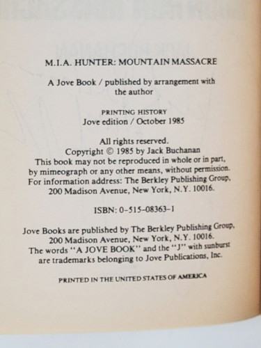 JOE R. LANSDALE AS JACK BUCHANAN SIGNED 1ST - M.I.A. Hunter: Mountain Massacre - Picture 3 of 5