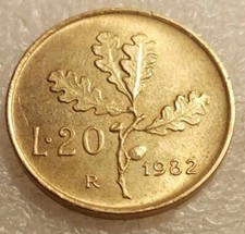 MONETA RAMO DI QUERCIA 20 LIRE 1982
