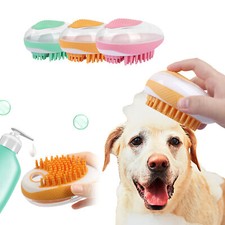 Dog Cat Bath Brush 2-in-1 Pet SPA Massage Comb Soft Silicone Pets Shower Hair Gr