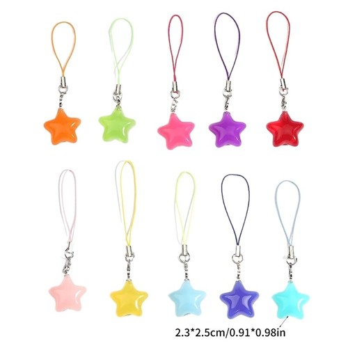 10Pcs Fashion Colorful Star Hanging Pendant Phone Strap Y2K Bag Decoration - Zdjęcie 8 z 8