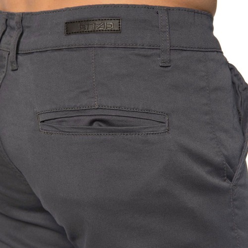 Enzo Mens Chino Shorts Cotton Stretch Slim Fit Casual Summer Beach Half Pants - Picture 16 of 34