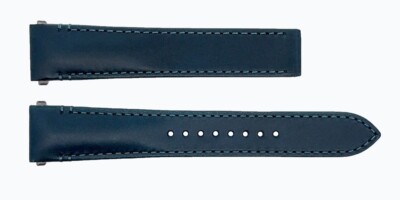 Cartier 19mm x 16mm Navy Blue Genuine Leather Watch Band Strap