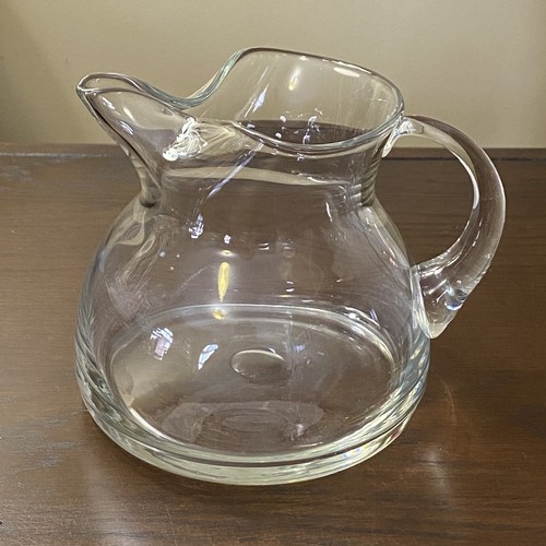 Kosta Boda Swede Hand Blown Crystal 5.25" Pitcher, Jug Flat Bottom & Pinch Spout - Picture 5 of 14