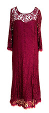 JOANNA HOPE Burgundy Red Lace Overlay Dress Size 20