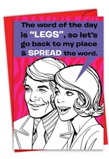 1 Funny Valentine's Day Card with Envelope - Spread the Word 7362