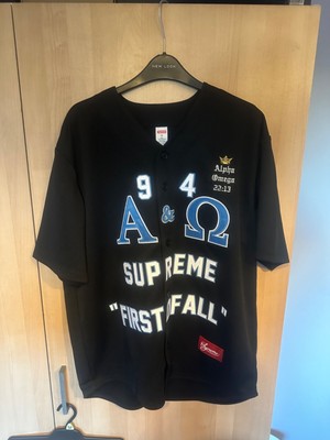 Supreme FW24 Alpha Omega Baseball Black Jersey - Size M * BRAND