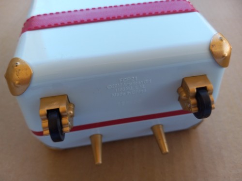 AMERICAN GIRL DOLL Luggage Retired 2017 White Pink Rolling Suitcase Hard Case - Picture 8 of 8