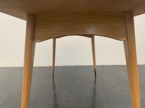 Round Maple & Fuchsia Top Table, 1950s - Foto 11 di 11
