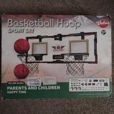 VATOS 2 Player Basketball Hoop Indoor Outdoor Over The Door Bedroom Office 