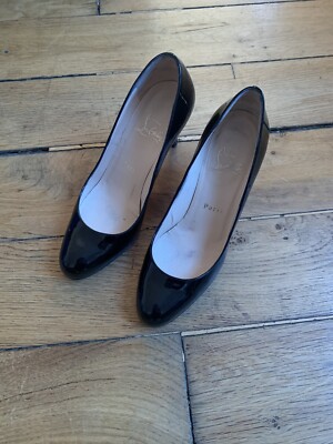 Escarpins Louboutin Simple Pump En Cuir Vernis Noir - Taille 36,5 - Occasion Femme