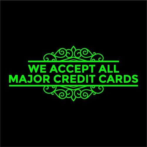 We Accept All Major Credit Cards Decal Sticker - Business Sign - Store Window - Picture 8 of 15