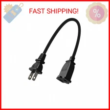 1ft Toptekits Short US Power Extension Cable Cord US AC 2-Prong Male/Female Powe