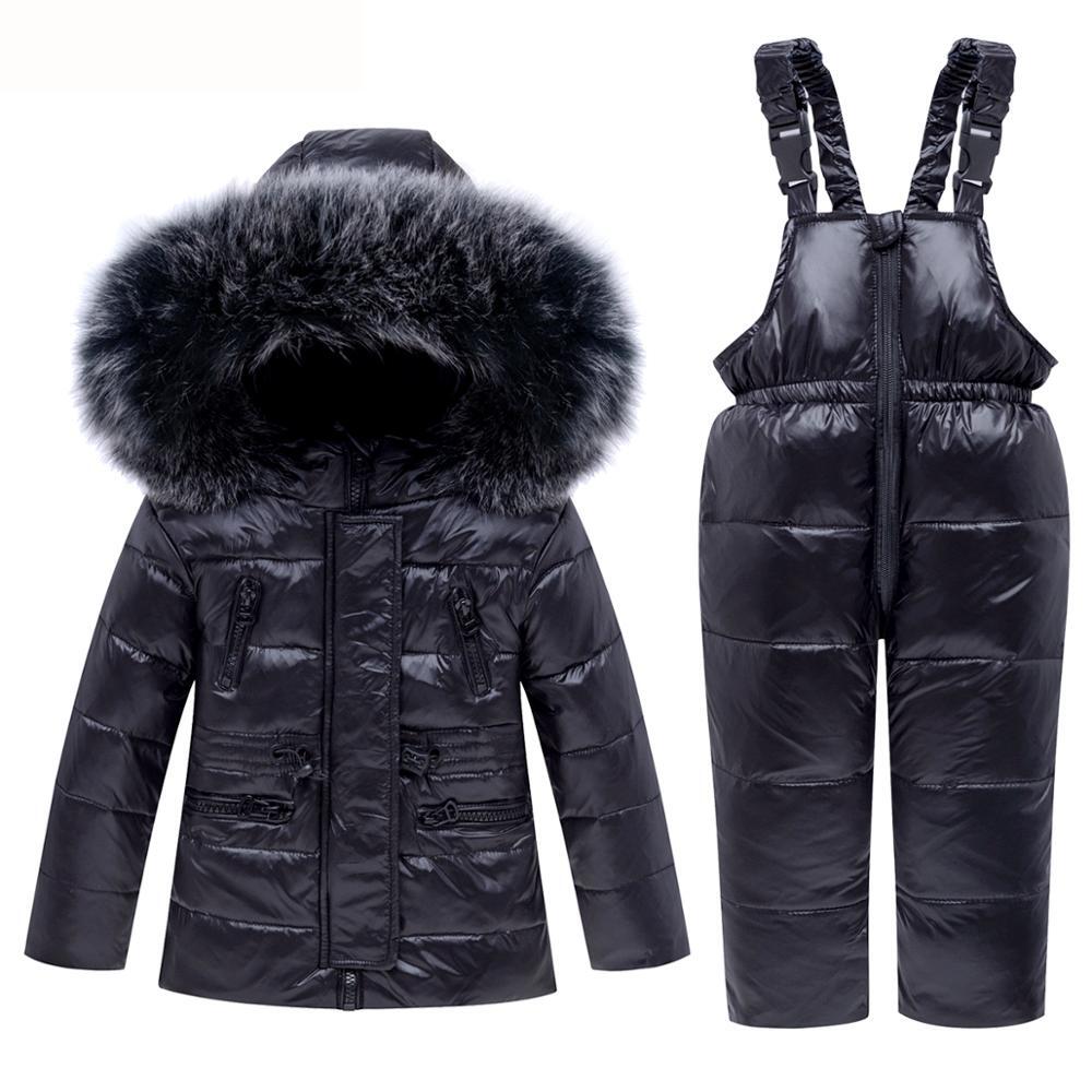 Invierno Niños Traje de Esquí Bebé Set Chaqueta Cálida Abrigo Traje de Nieve Esquí General Sobretodo
